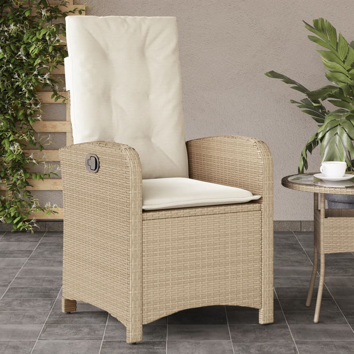 Gartensessel Mit Kissen 2 Stk. Verstellbar Poly Rattan