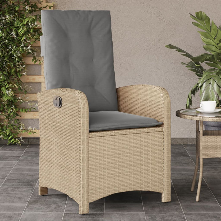 Gartensessel Mit Kissen 2 Stk. Verstellbar Poly Rattan