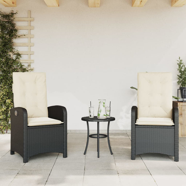 Gartensessel Mit Kissen 2 Stk. Verstellbar Poly Rattan