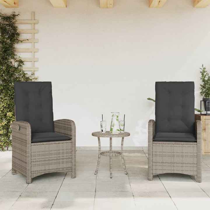 Gartensessel Mit Kissen 2 Stk. Verstellbar Poly Rattan