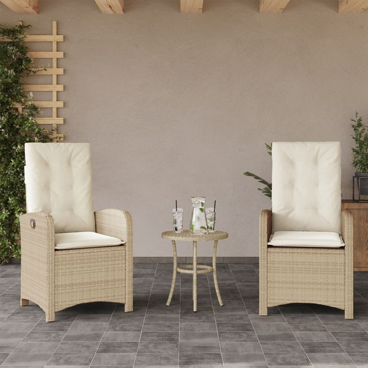 Gartensessel Mit Kissen 2 Stk. Verstellbar Poly Rattan