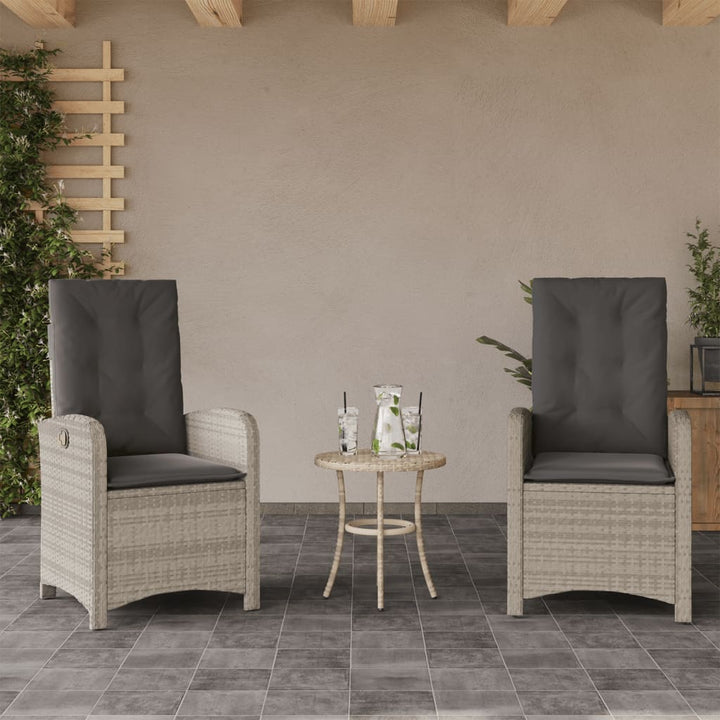 Gartensessel Mit Kissen 2 Stk. Verstellbar Poly Rattan