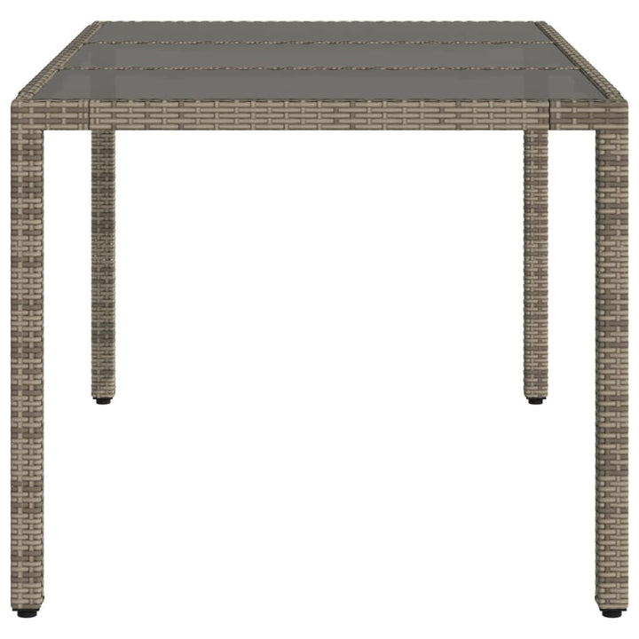 Gartentisch Mit Glasplatte 150X90X75 Cm Poly Rattan