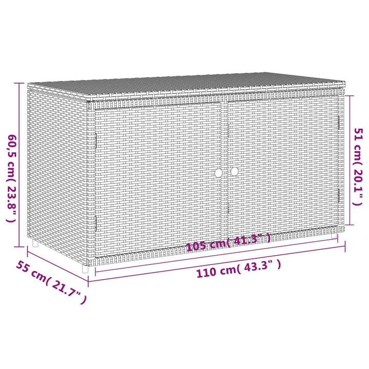 Gartenschrank 110X55X60,5 Cm Poly Rattan