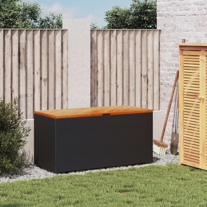 Gartentruhe Poly Rattan Akazienholz