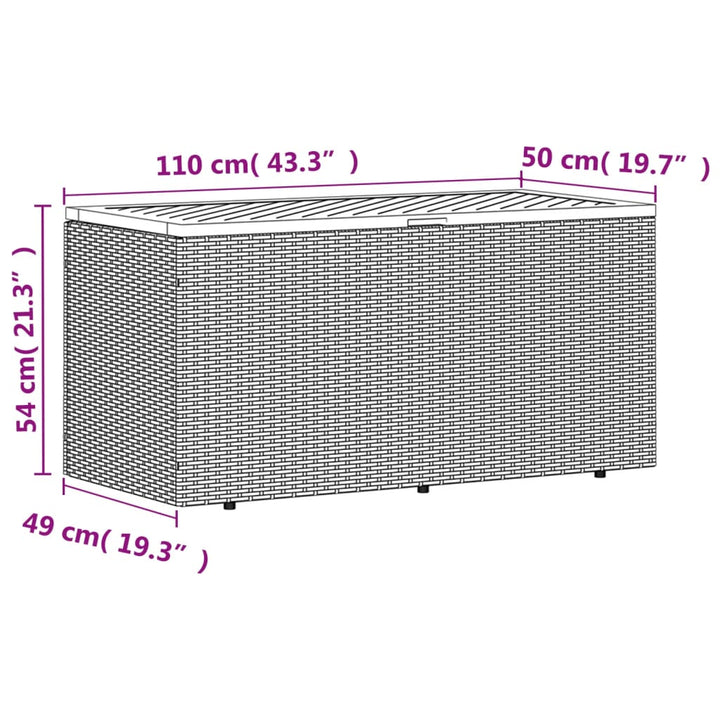 Gartentruhe Poly Rattan Akazienholz