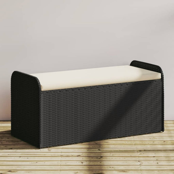 Sitzbank Mit Stauraum & Kissen Poly Rattan