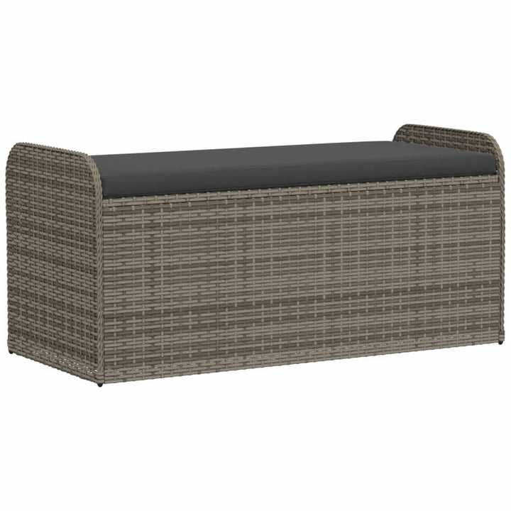 Sitzbank Mit Stauraum & Kissen Poly Rattan