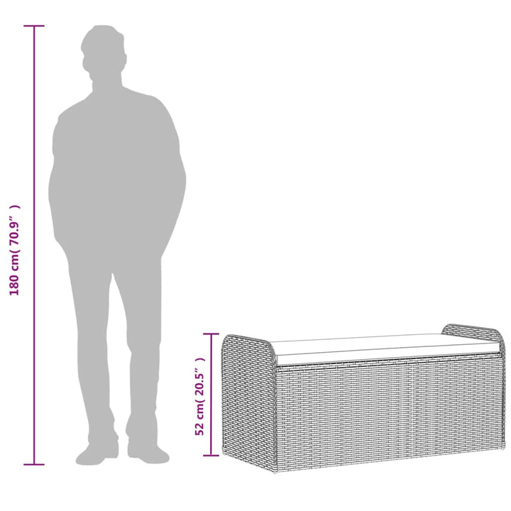 Sitzbank Mit Stauraum & Kissen Poly Rattan