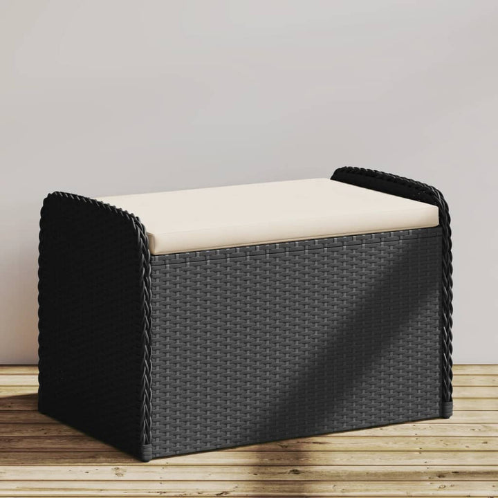 Sitzbank Mit Stauraum & Kissen Poly Rattan