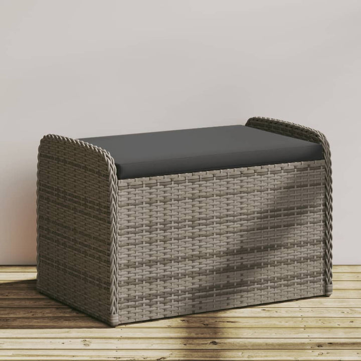 Sitzbank Mit Stauraum & Kissen Poly Rattan