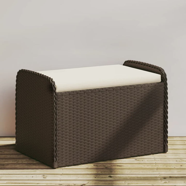 Sitzbank Mit Stauraum & Kissen Poly Rattan