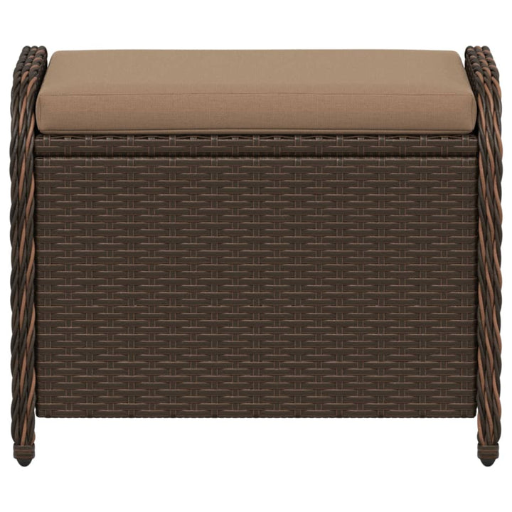 Gartenhocker Mit Kissen 58X46X46 Cm Poly Rattan