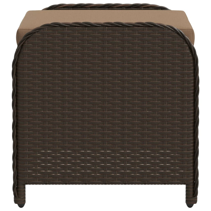 Gartenhocker Mit Kissen 58X46X46 Cm Poly Rattan