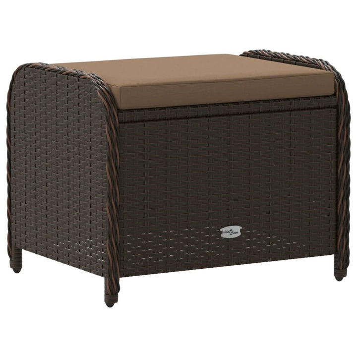 Gartenhocker Mit Kissen 58X46X46 Cm Poly Rattan