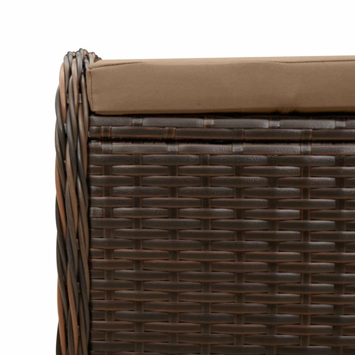 Gartenhocker Mit Kissen 58X46X46 Cm Poly Rattan