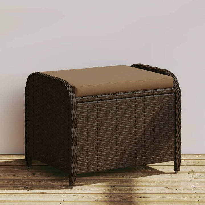 Gartenhocker Mit Kissen 58X46X46 Cm Poly Rattan