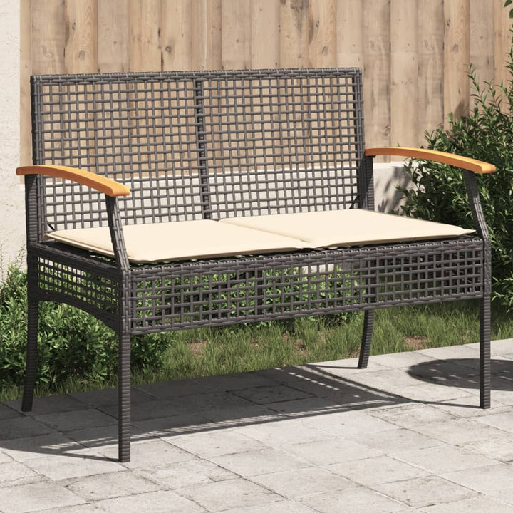 Gartenbank Mit Kissen Poly Rattan Akazienholz