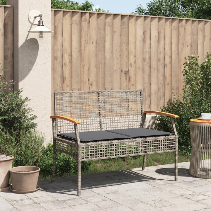 Gartenbank Mit Kissen Poly Rattan Akazienholz