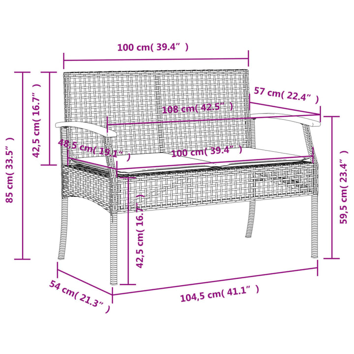 Gartenbank Mit Kissen Poly Rattan Akazienholz