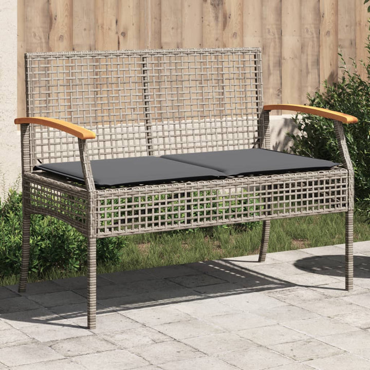 Gartenbank Mit Kissen Poly Rattan Akazienholz