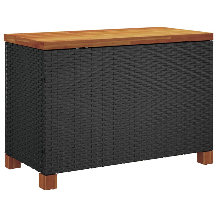 Garten-Auflagenbox Poly Rattan Akazienholz