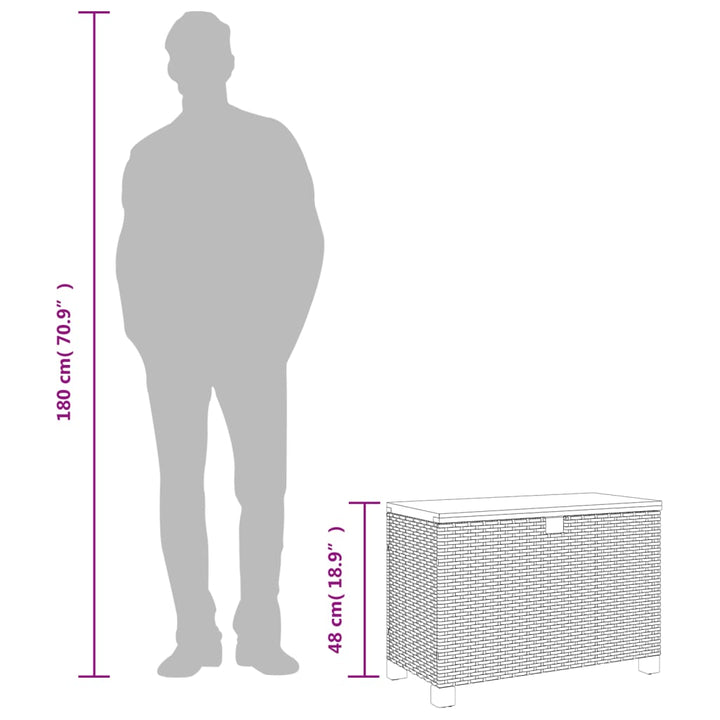 Garten-Auflagenbox Poly Rattan Akazienholz