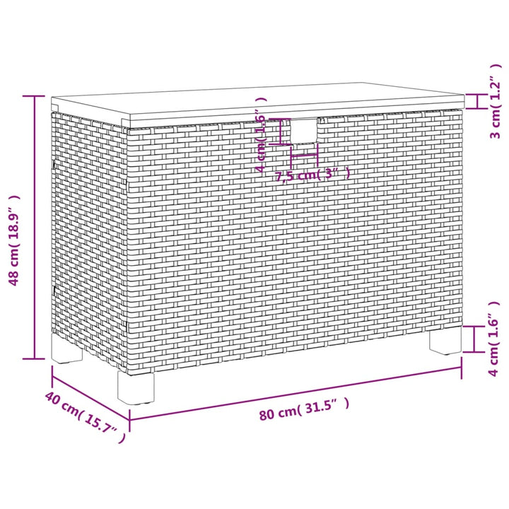 Garten-Auflagenbox Poly Rattan Akazienholz