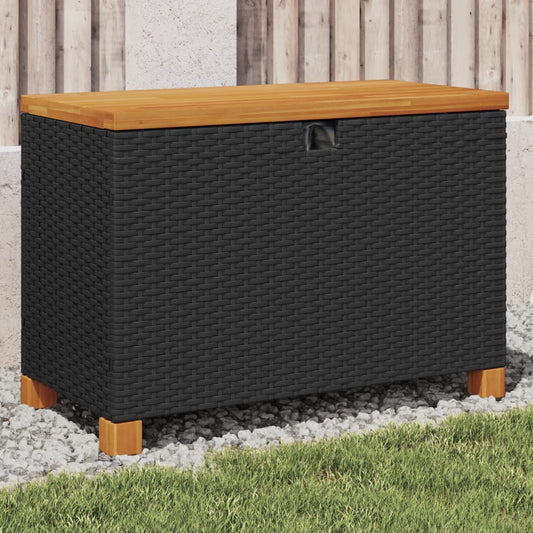 Garten-Auflagenbox Poly Rattan Akazienholz