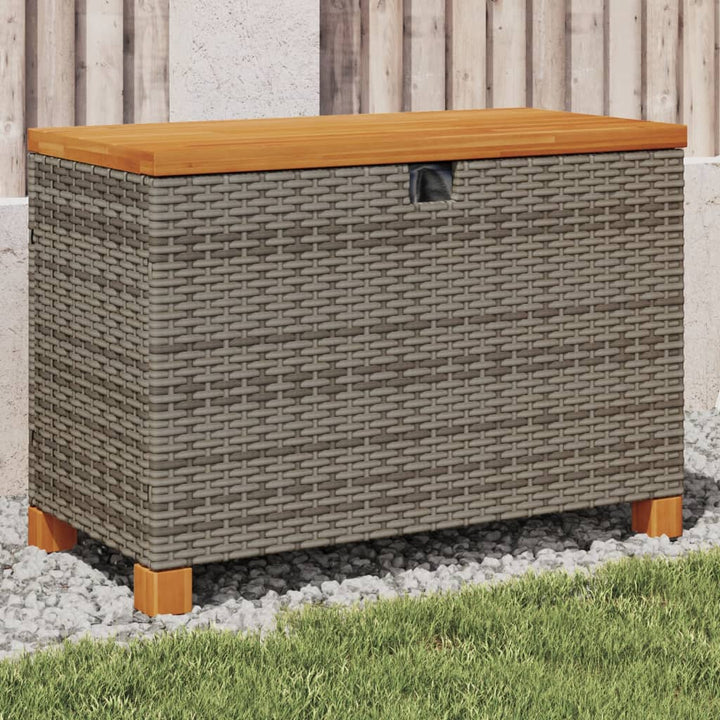 Garten-Auflagenbox Poly Rattan Akazienholz