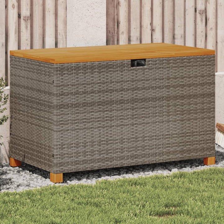 Garten-Auflagenbox Poly Rattan Akazienholz