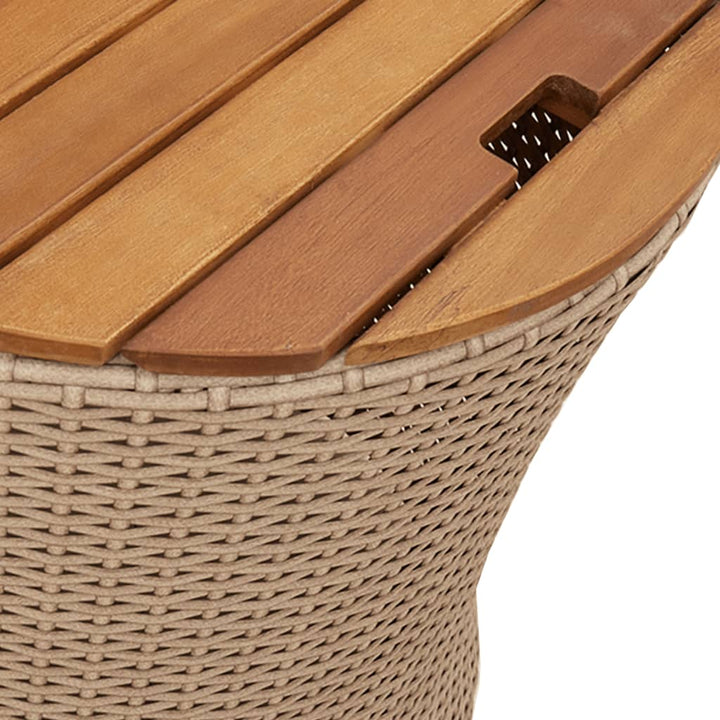 Garten-Beistelltische 2 Stk. Mit Holzplatte Poly Rattan