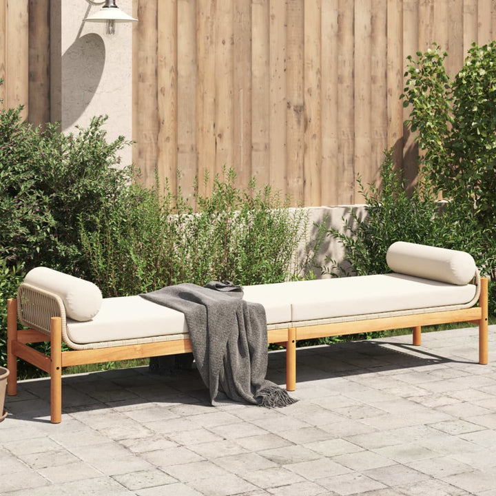 Gartenbank Mit Kissen Poly Rattan Akazie