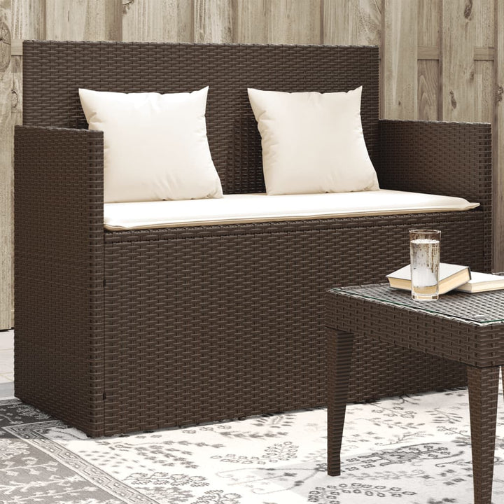 Gartenbank Mit Kissen Beige Poly Rattan