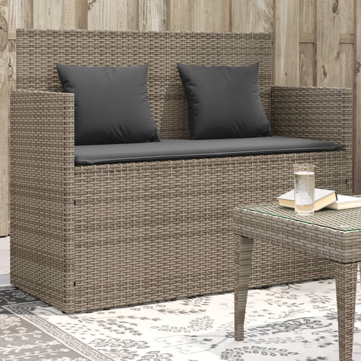 Gartenbank Mit Kissen Beige Poly Rattan