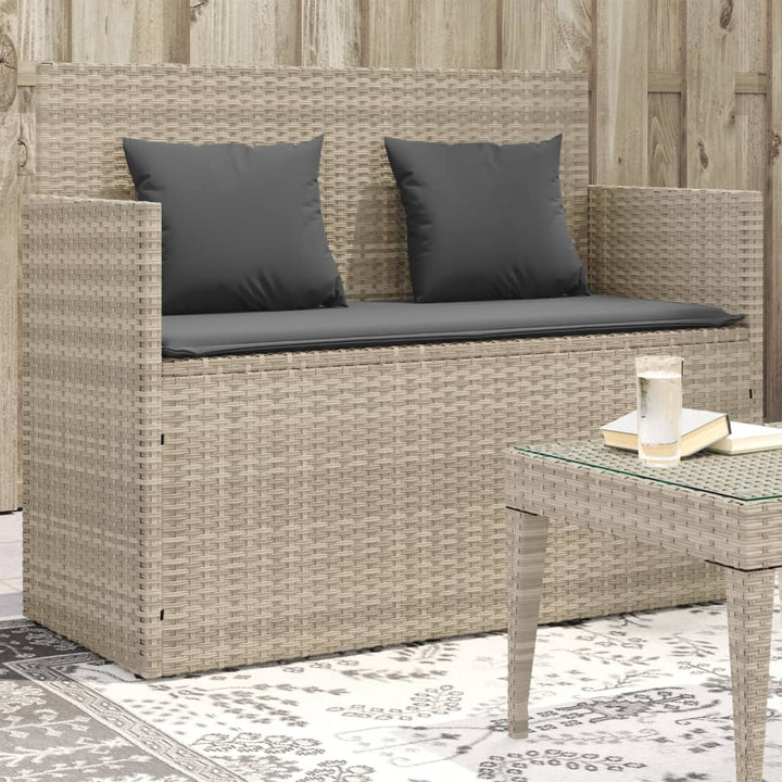 Gartenbank Mit Kissen Beige Poly Rattan