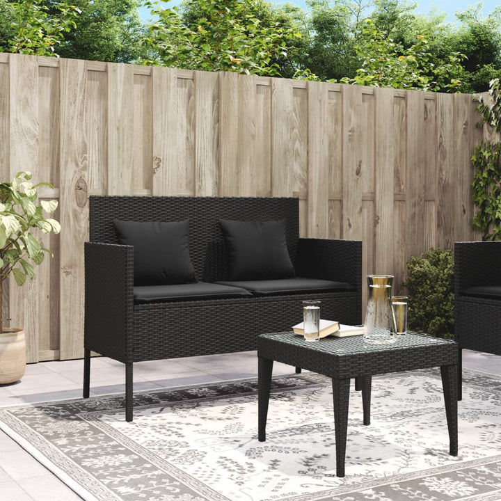 Gartenbank Mit Kissen Poly Rattan