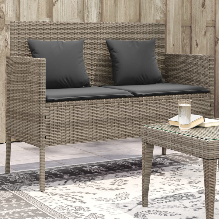 Gartenbank Mit Kissen Poly Rattan