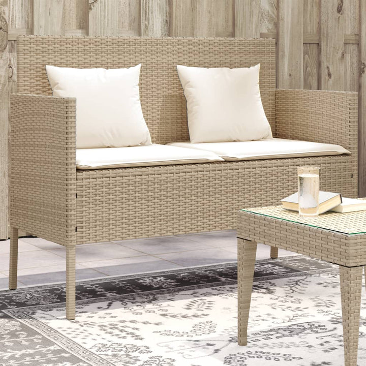 Gartenbank Mit Kissen Poly Rattan