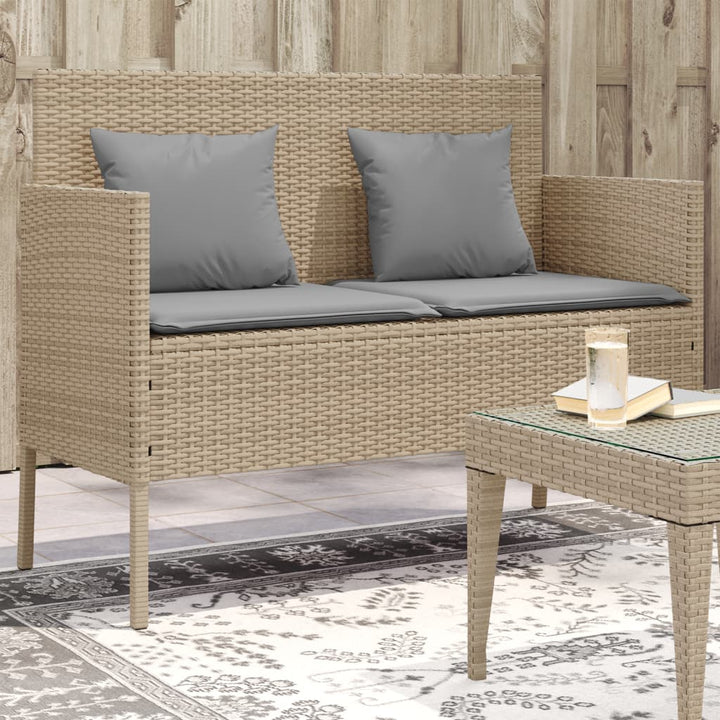 Gartenbank Mit Kissen Poly Rattan