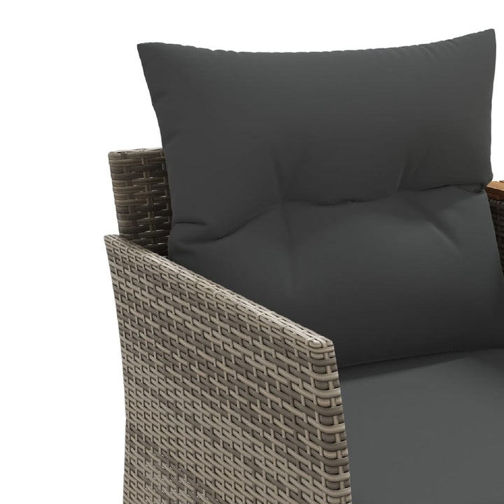 Gartensofa 2-Sitzer Mit Hockern Poly Rattan