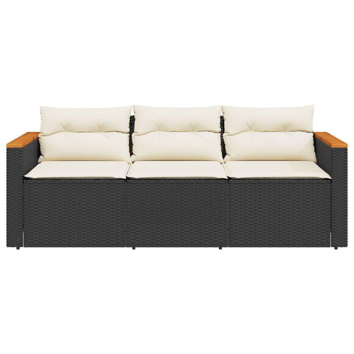 Gartensofa Mit Kissen 3-Sitzer Poly Rattan