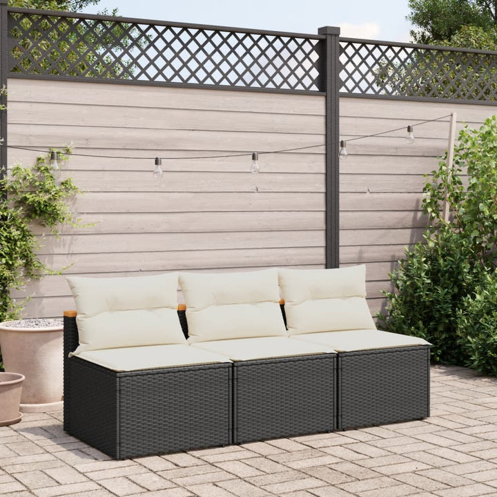 Gartensofas Ohne Armlehnen Mit Kissen 2 Stk. Poly Rattan