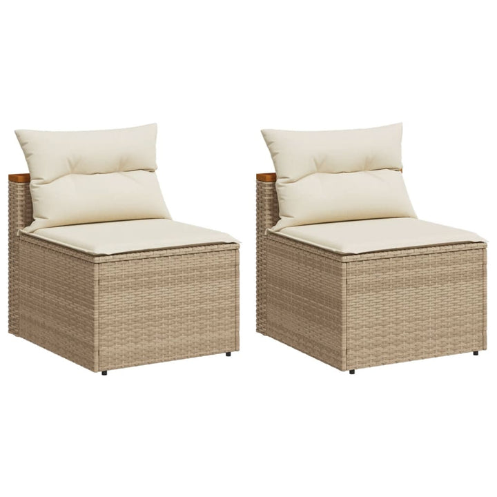 Gartensofas Ohne Armlehnen Mit Kissen 2 Stk. Poly Rattan