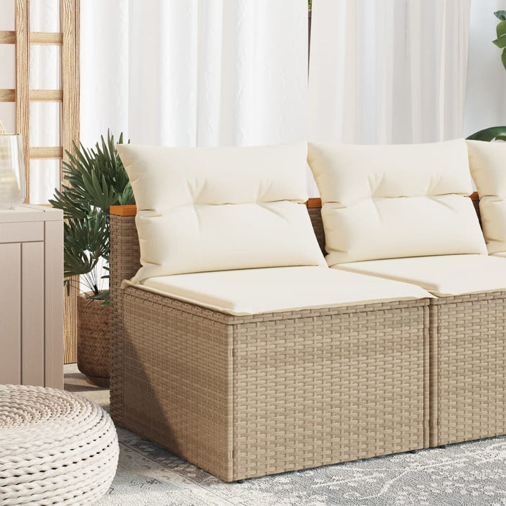 Gartensofas Ohne Armlehnen Mit Kissen 2 Stk. Poly Rattan