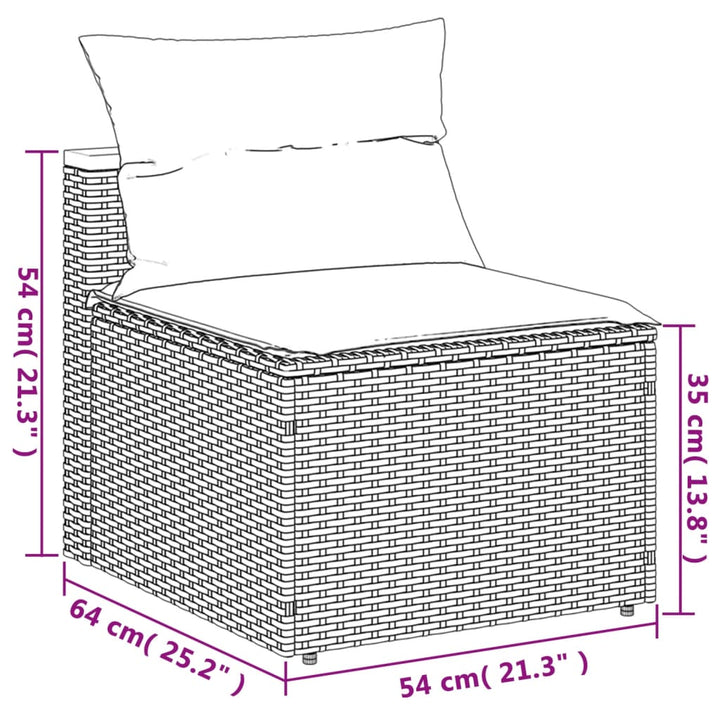 Gartensofas Ohne Armlehnen Mit Kissen 2 Stk. Poly Rattan