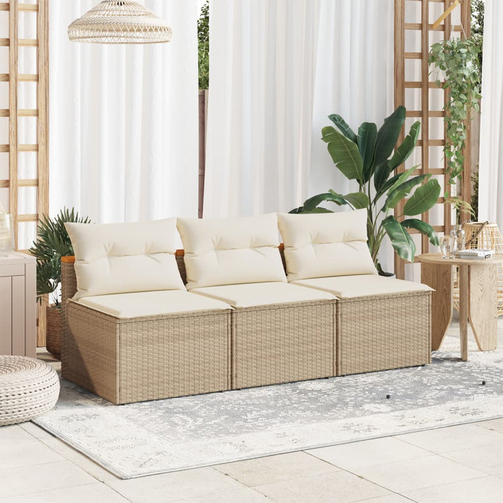 Gartensofas Ohne Armlehnen Mit Kissen 2 Stk. Poly Rattan