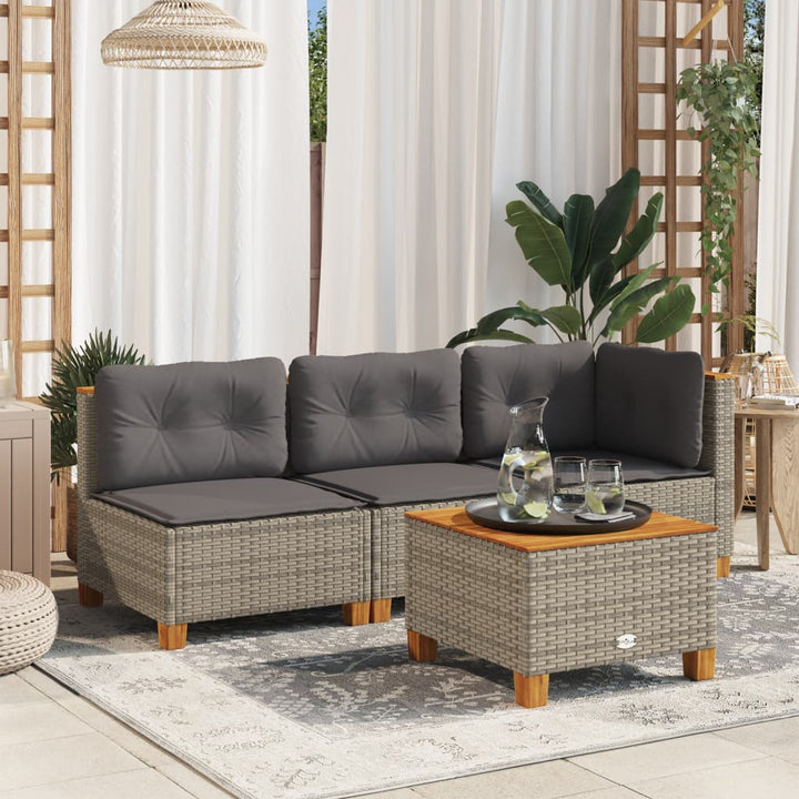 Gartensofa Ohne Armlehnen Mit Kissen Poly Rattan