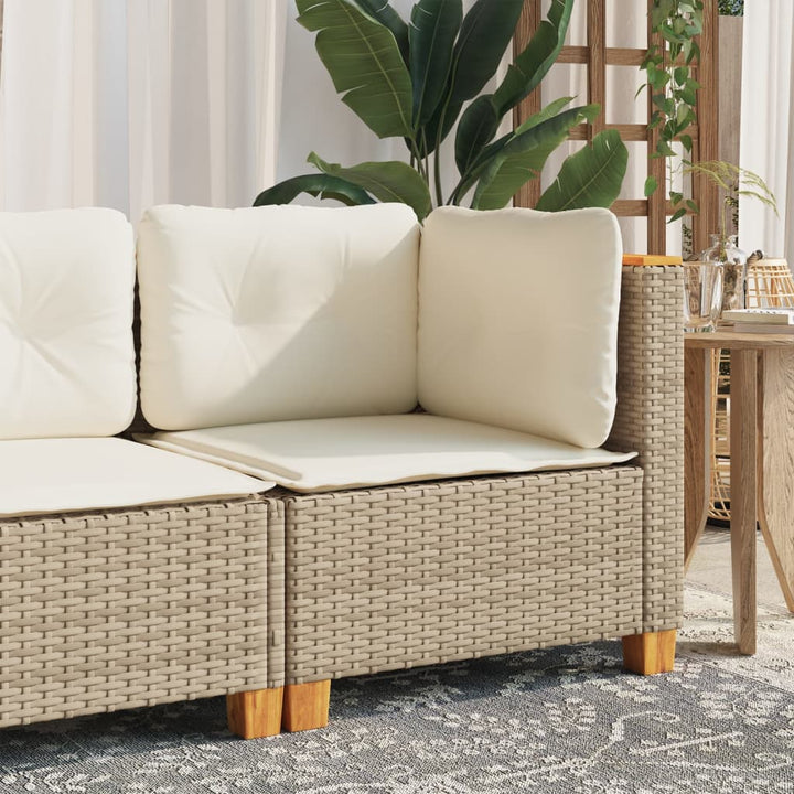 Gartensofa Ohne Armlehnen Mit Kissen Poly Rattan