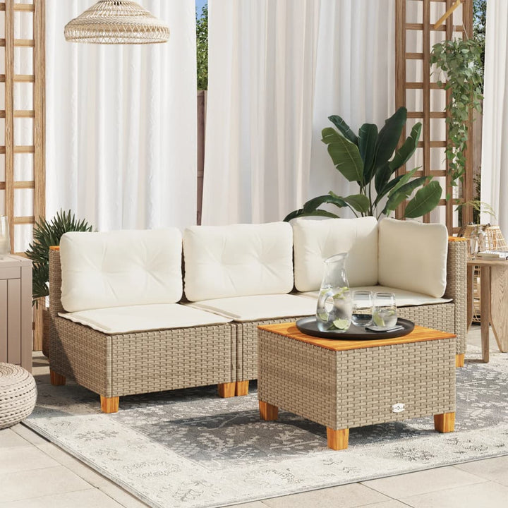 Gartensofa Ohne Armlehnen Mit Kissen Poly Rattan